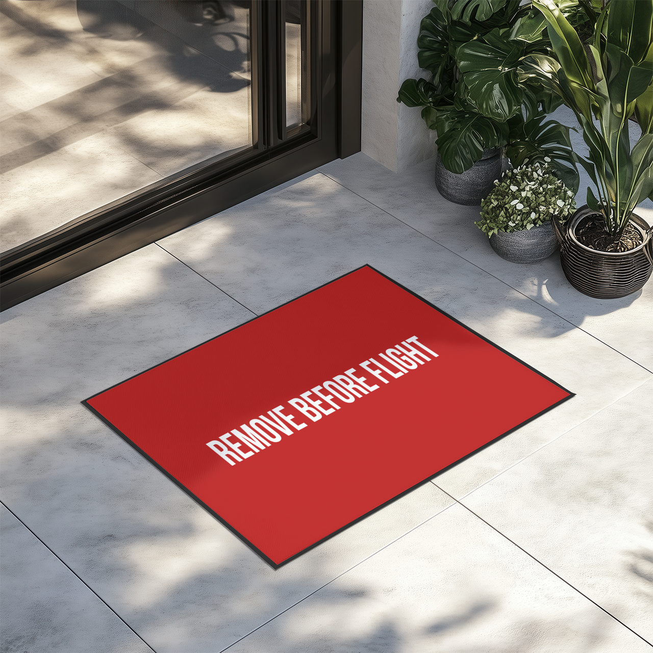 Remove Before Flight 2 Designed Door Mats