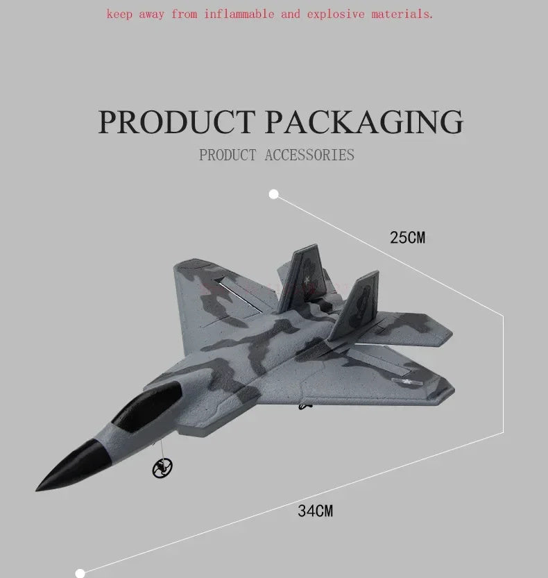 Mini Fx-622 Fighter F22 Remote Foam Electric Model Airplane