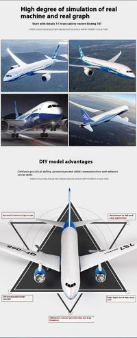 Thumbnail for Rc Boeing787 Glider Qf008 2.4g Electric Remote Control Plane Three-channel Fixed Wing Aircraft Passenger