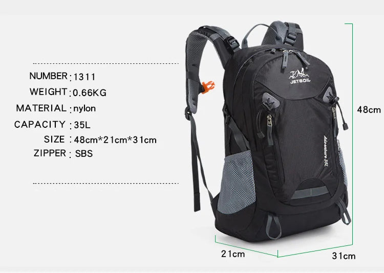 35L Hiking Outdoor Waterproof Mountaineering Travel Sports Backpack Large