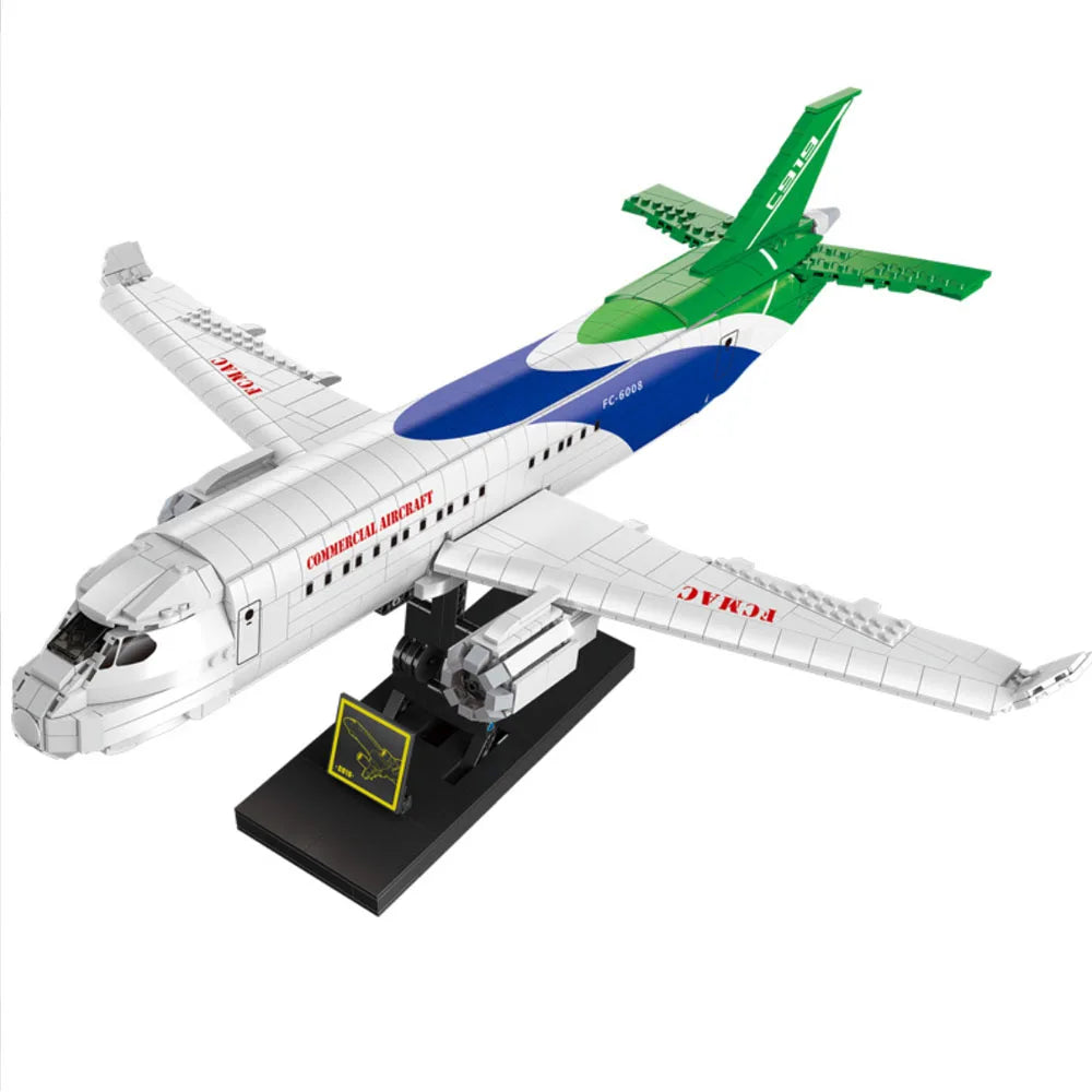 1601PCS City Series Passenger Plane Luxury Aircraft Airplane Bus Sets Model