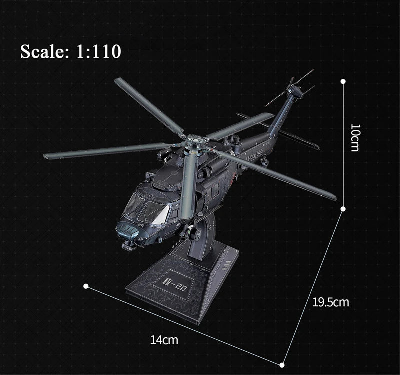 3D Metal Puzzle Z-20 Armed Helicopter FC-31 Stealth Fighter DIY Laser Cutting Jigsaw