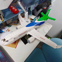 Thumbnail for 1601PCS City Series Passenger Plane Luxury Aircraft Airplane Bus Sets Model