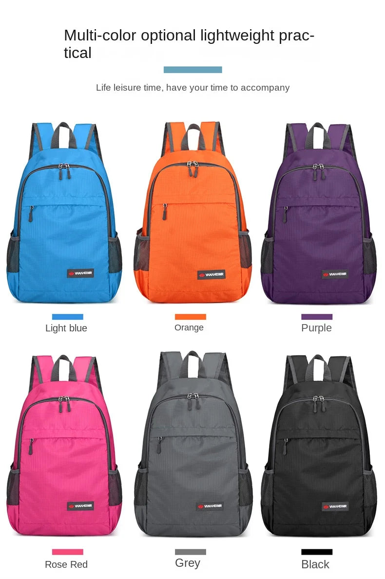 Folding Bag Outdoor Leisure Backpack Fashionable Lightweight Versatile Large Capacity Casual Bag