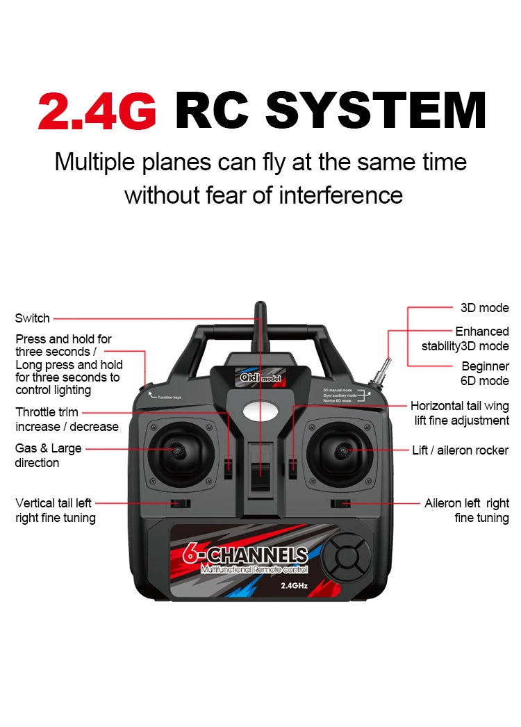 Qidi560 Moore M7 Off-road RC Plane 4CH Brushless Remote Control