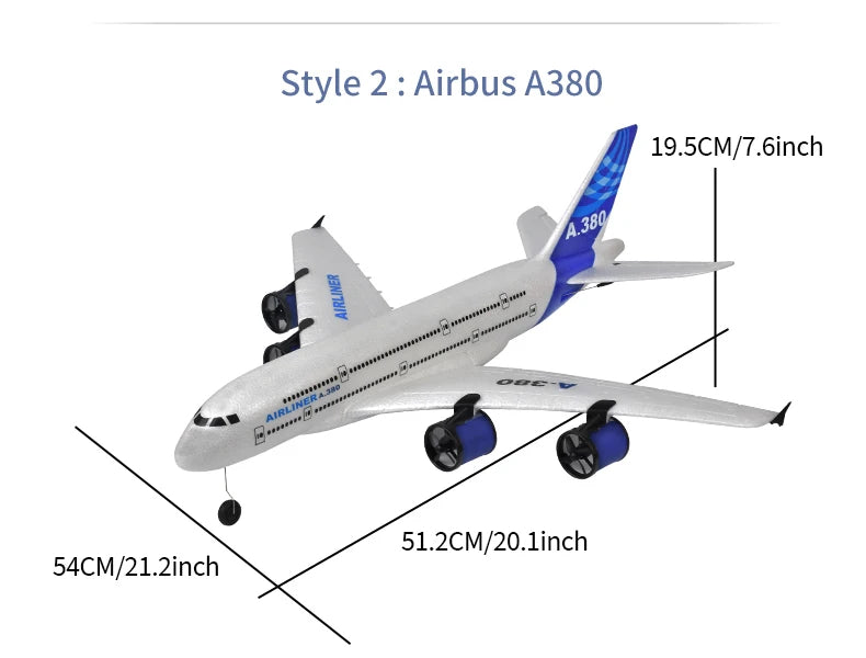 Airbus BM01 RC Airplane Remote Control Toy 2.4G Fixed Wing Plane Gyro Outdoor Aircraft Model