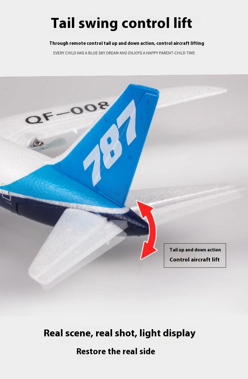 Rc Boeing787 Glider Qf008 2.4g Electric Remote Control Plane Three-channel Fixed Wing Aircraft Passenger