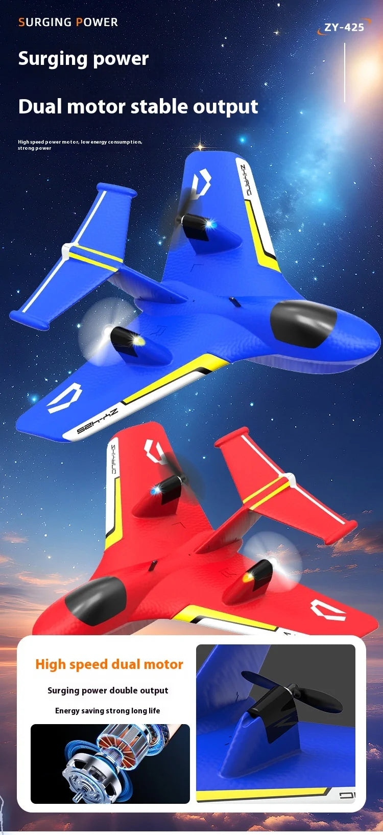 New Rc Plane 425 Water Air Remote Control Plane Two Channel Water Takeoff Fixed Wing Model Airplane Electric Children'S Toy