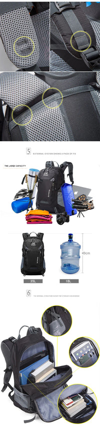 Thumbnail for 35L Hiking Outdoor Waterproof Mountaineering Travel Sports Backpack Large