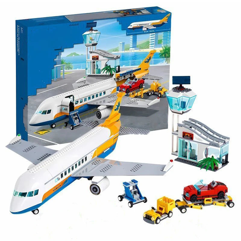 City Airport Aircraft Plane Model Building Bricks Educational Plane Building Blocks 60262