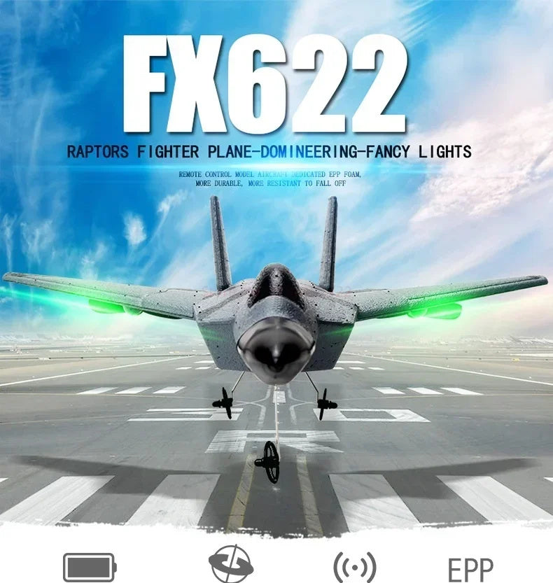 Mini Fx-622 Fighter F22 Remote Foam Electric Model Airplane