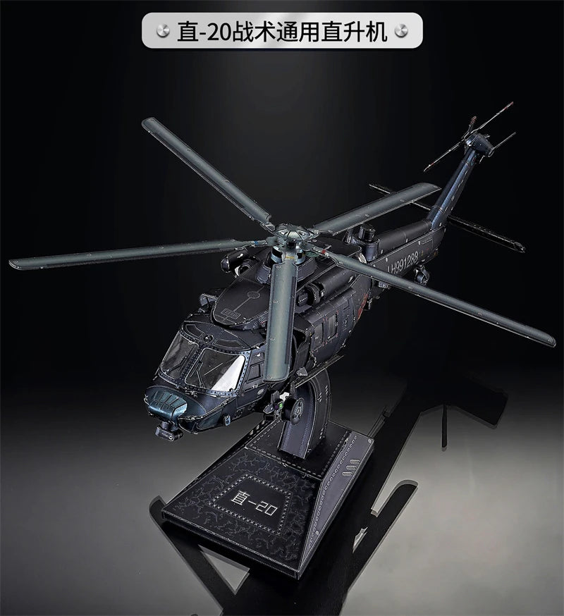 3D Metal Puzzle Z-20 Armed Helicopter FC-31 Stealth Fighter DIY Laser Cutting Jigsaw