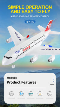 Thumbnail for Hot Gyro Airplane Airbus A380 RC Airplane Foam Toys 2.4G Fixed Wing Plane