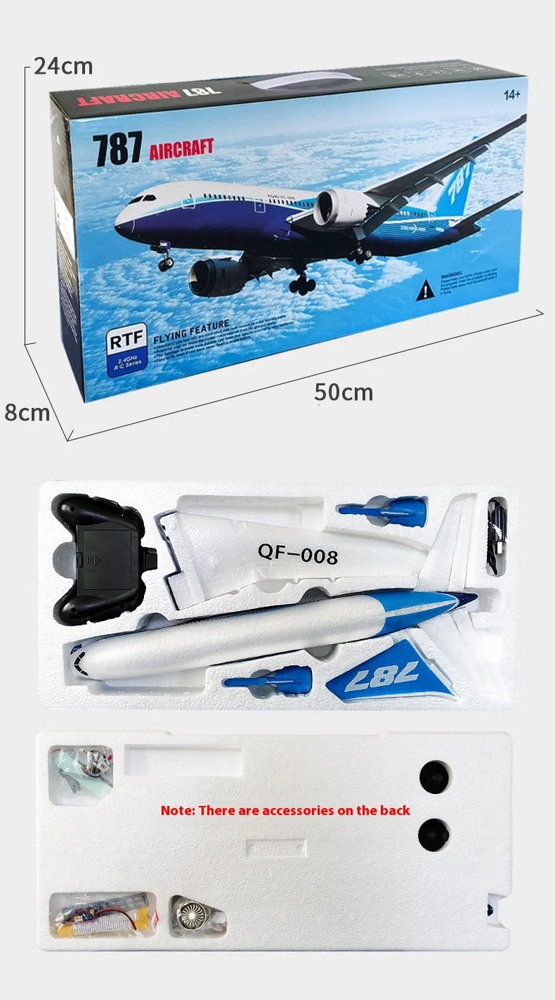 Rc Boeing787 Glider Qf008 2.4g Electric Remote Control Plane Three-channel Fixed Wing Aircraft Passenger