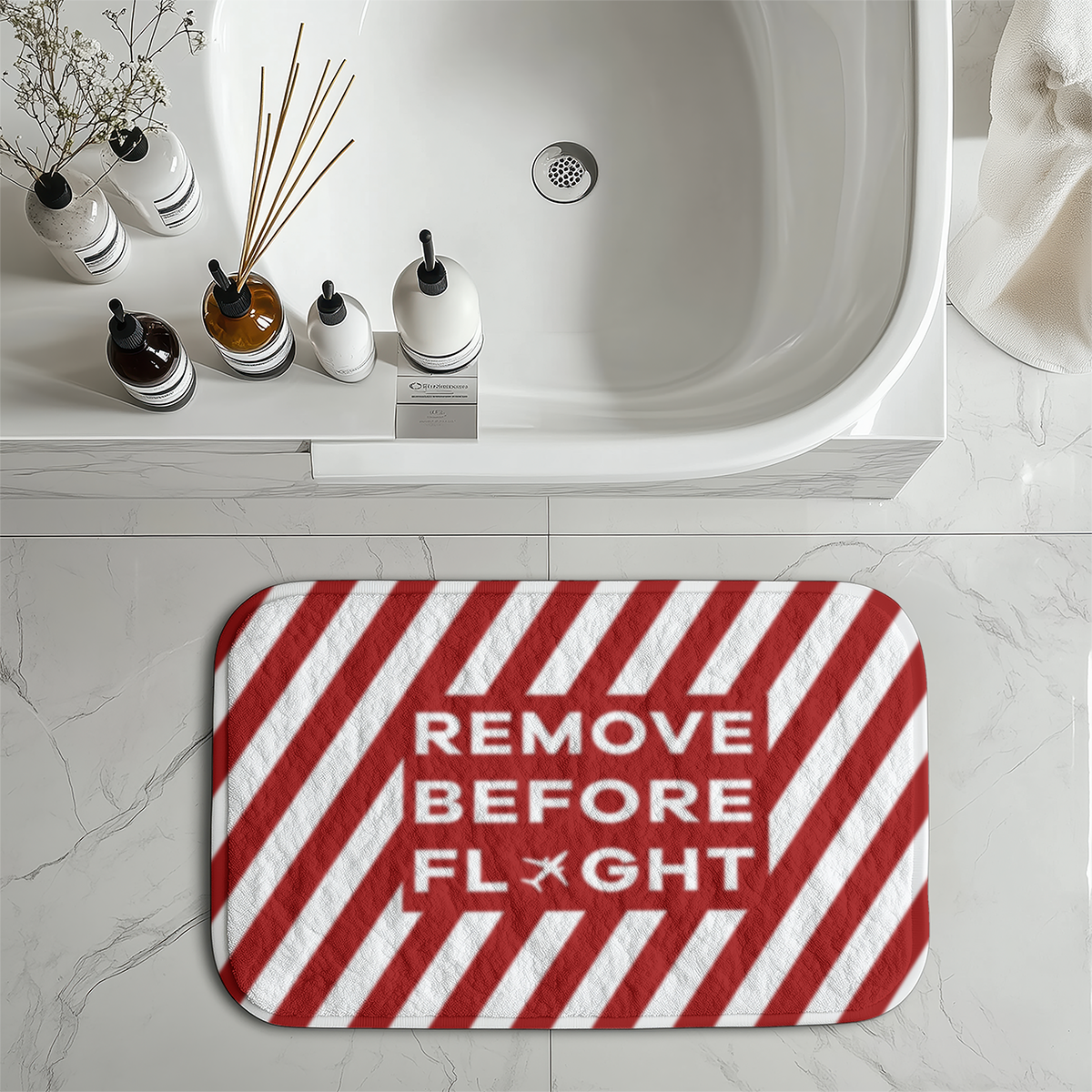 Special Edition Remove Before Flight Designed Bath Mats