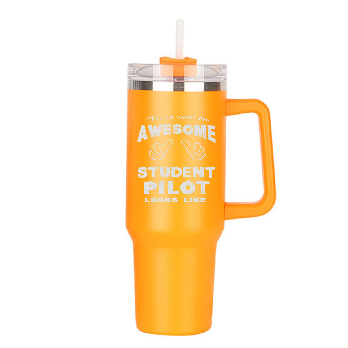 Student Pilot Designed 40oz Stainless Steel Car Mug With Holder