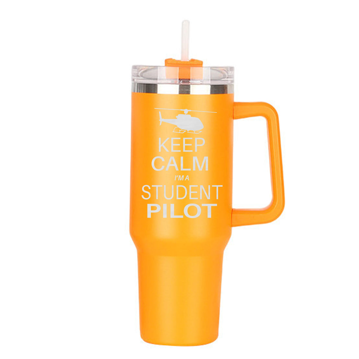 Student Pilot (Helicopter) Designed 40oz Stainless Steel Car Mug With Holder