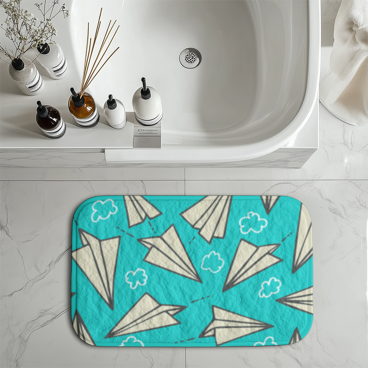 Super Cool Paper Airplanes Designed Bath Mats