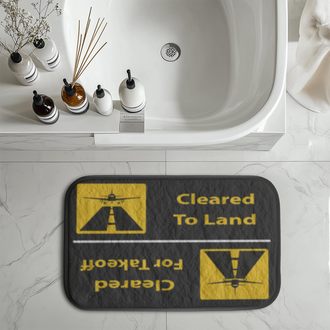 Cleared To Land / For Departure Designed Bath Mats