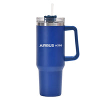 Thumbnail for The Airbus A220 Designed 40oz Stainless Steel Car Mug With Holder