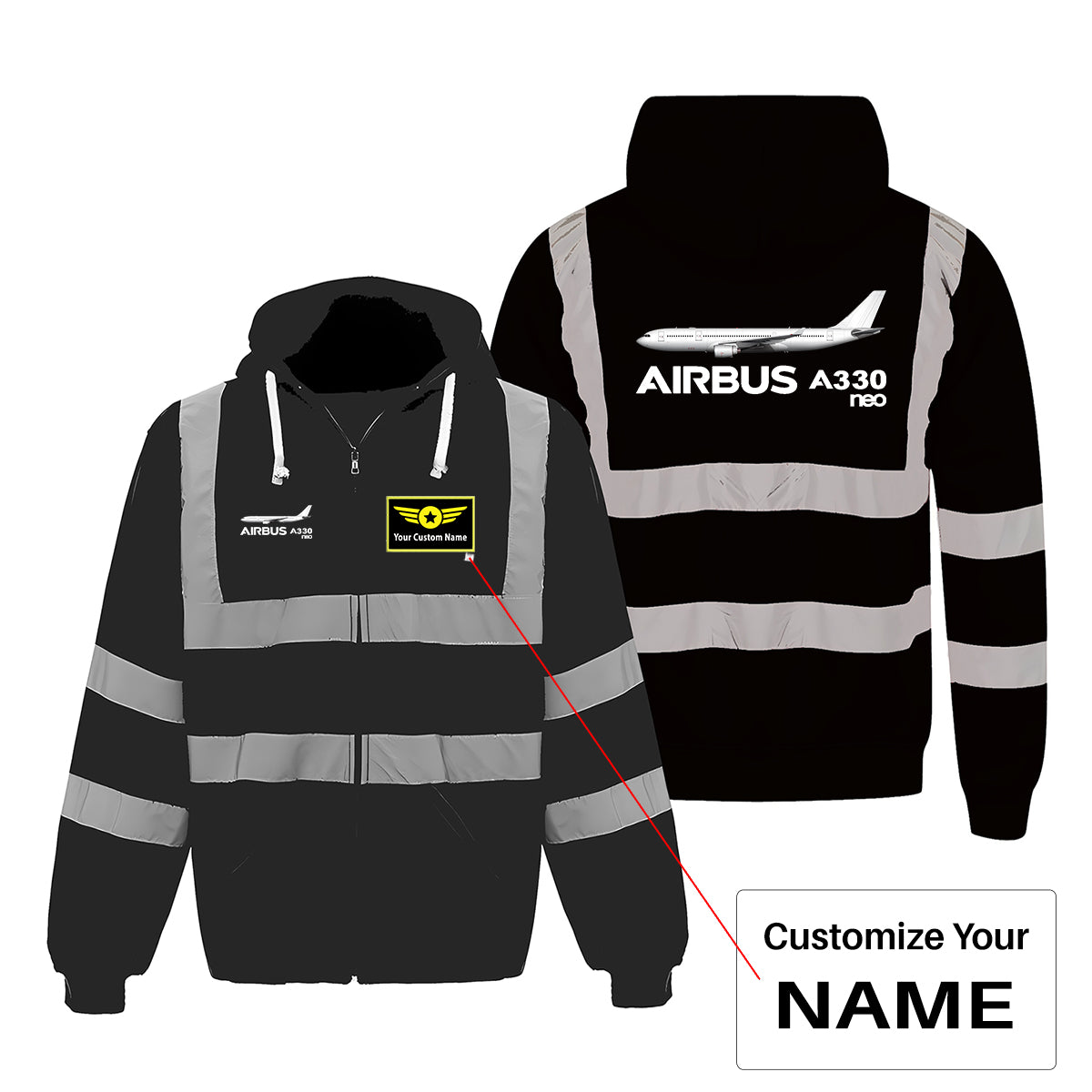 The Airbus A330neo Designed Reflective Zipped Hoodies