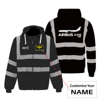 Thumbnail for The Airbus A330neo Designed Reflective Zipped Hoodies