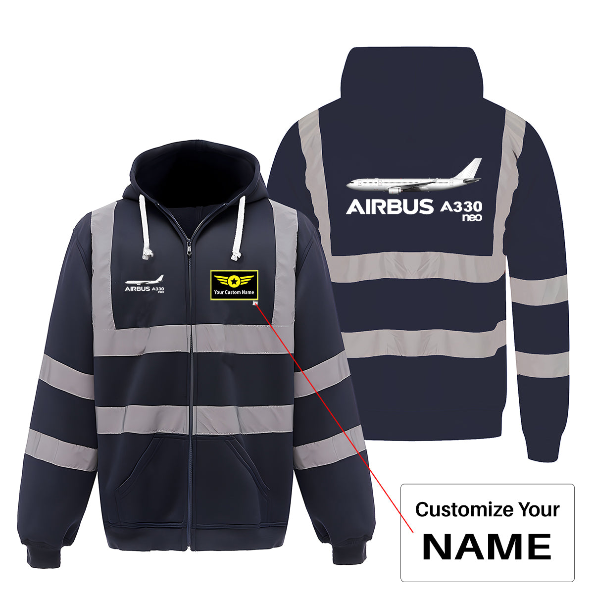 The Airbus A330neo Designed Reflective Zipped Hoodies