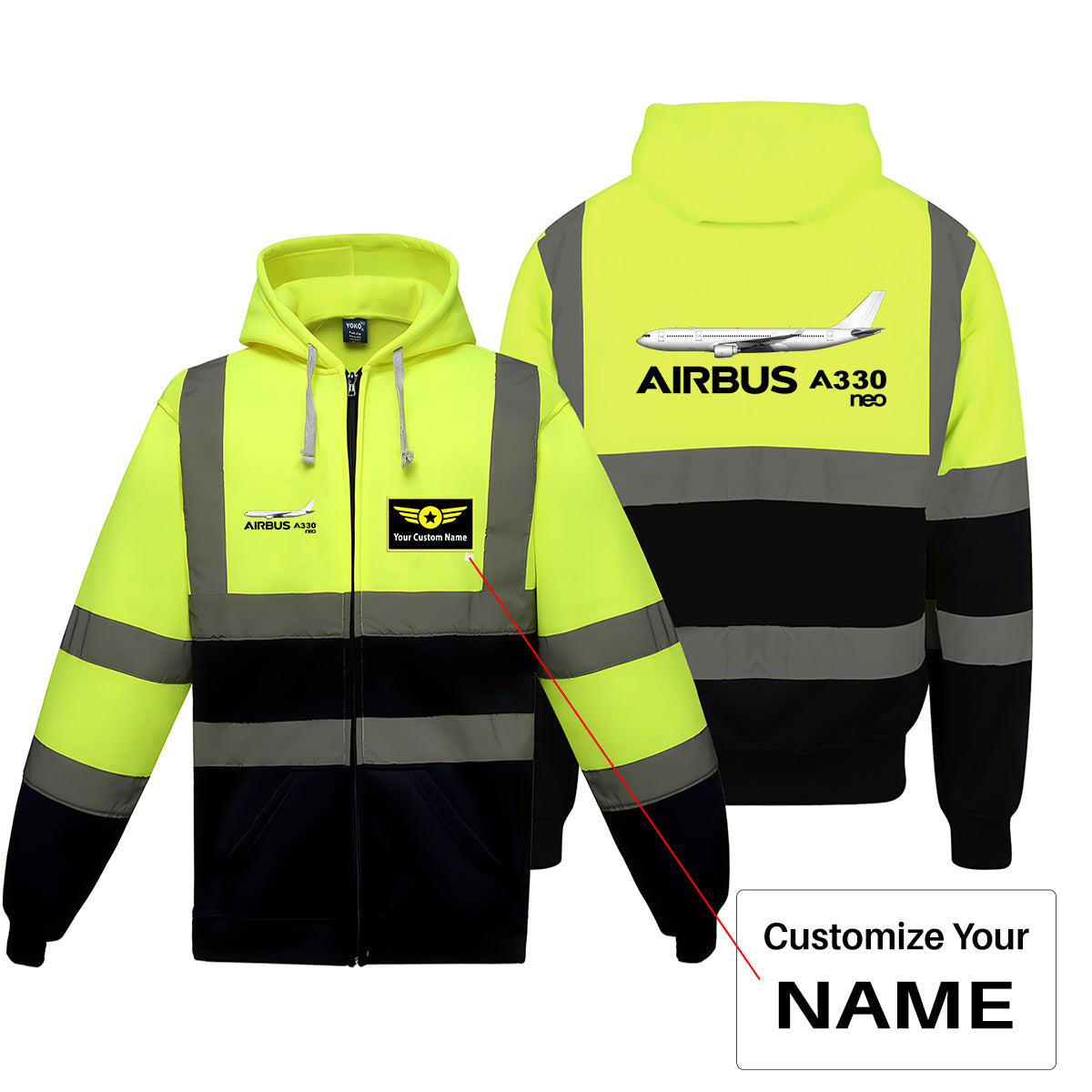 The Airbus A330neo Designed Reflective Zipped Hoodies