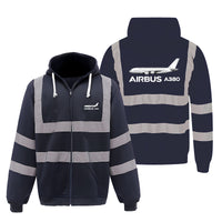 Thumbnail for The Airbus A380 Designed Reflective Zipped Hoodies