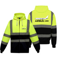 Thumbnail for The Airbus A380 Designed Reflective Zipped Hoodies