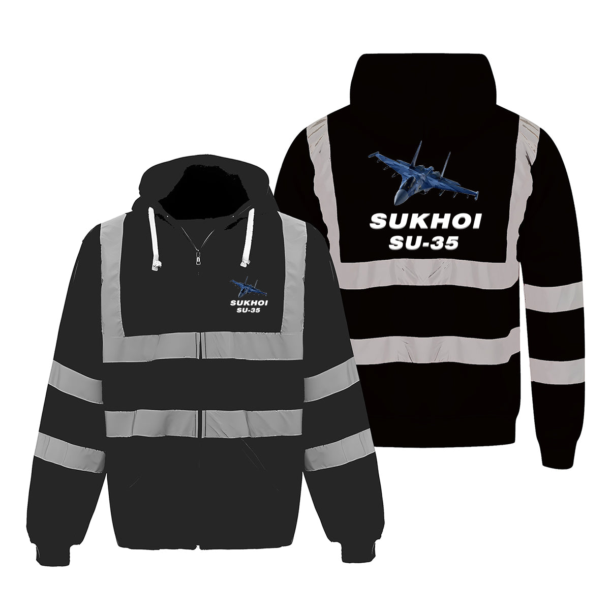 The Sukhoi SU-35 Designed Reflective Zipped Hoodies