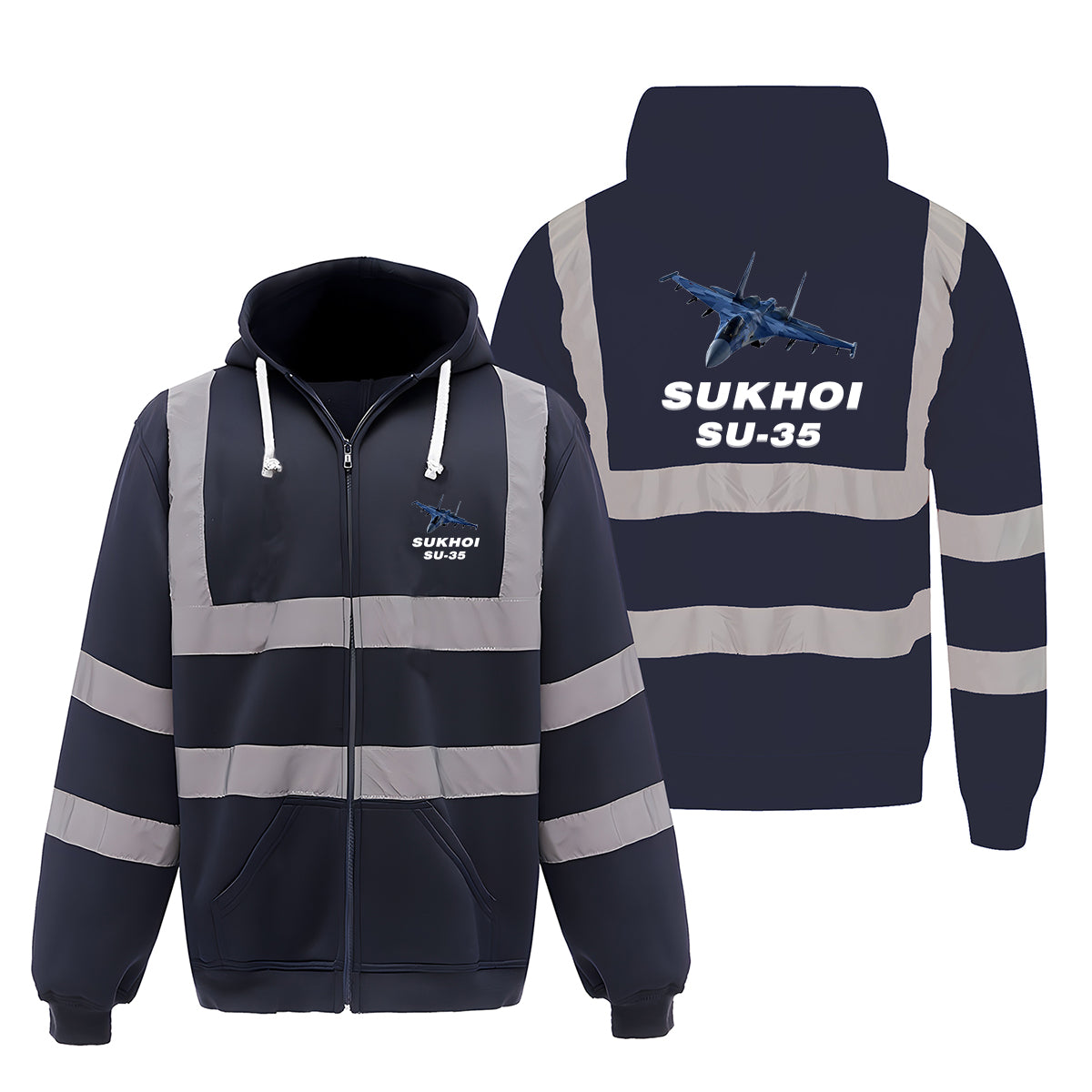 The Sukhoi SU-35 Designed Reflective Zipped Hoodies