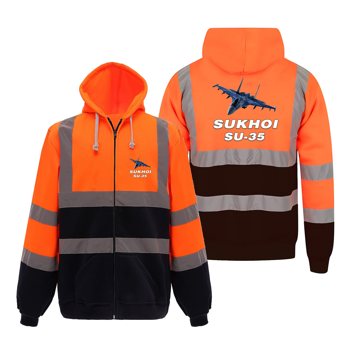 The Sukhoi SU-35 Designed Reflective Zipped Hoodies