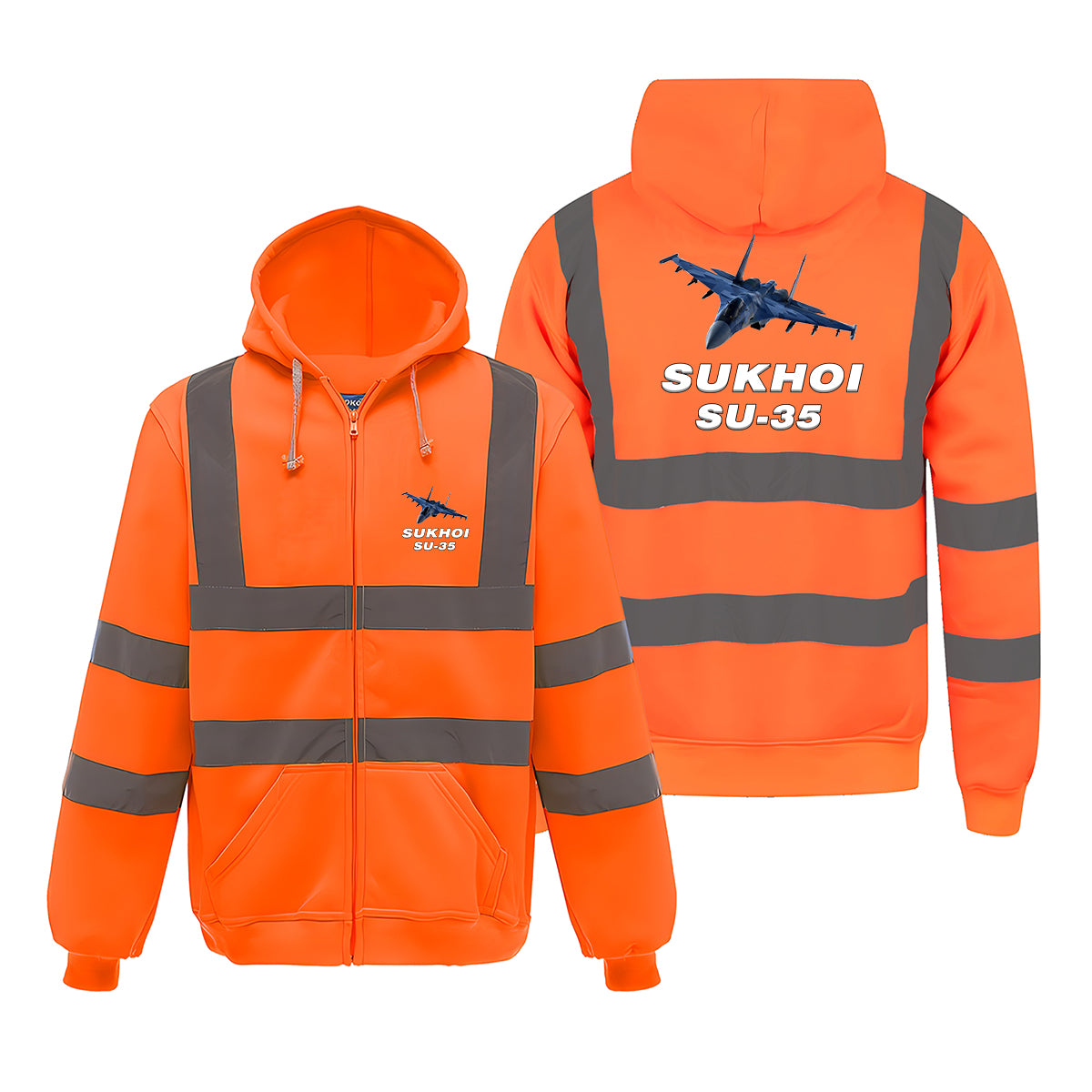 The Sukhoi SU-35 Designed Reflective Zipped Hoodies