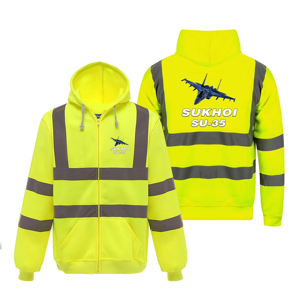 The Sukhoi SU-35 Designed Reflective Zipped Hoodies