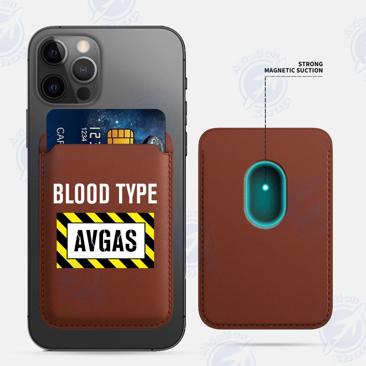 Blood Type AVGAS iPhone Cases Magnetic Card Wallet