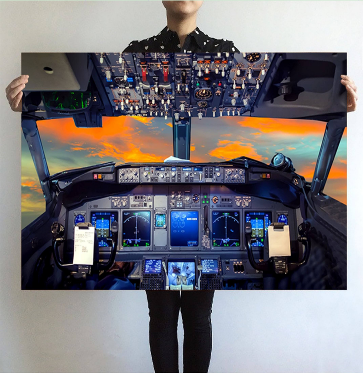 Amazing Boeing 737 Cockpit Printed Posters