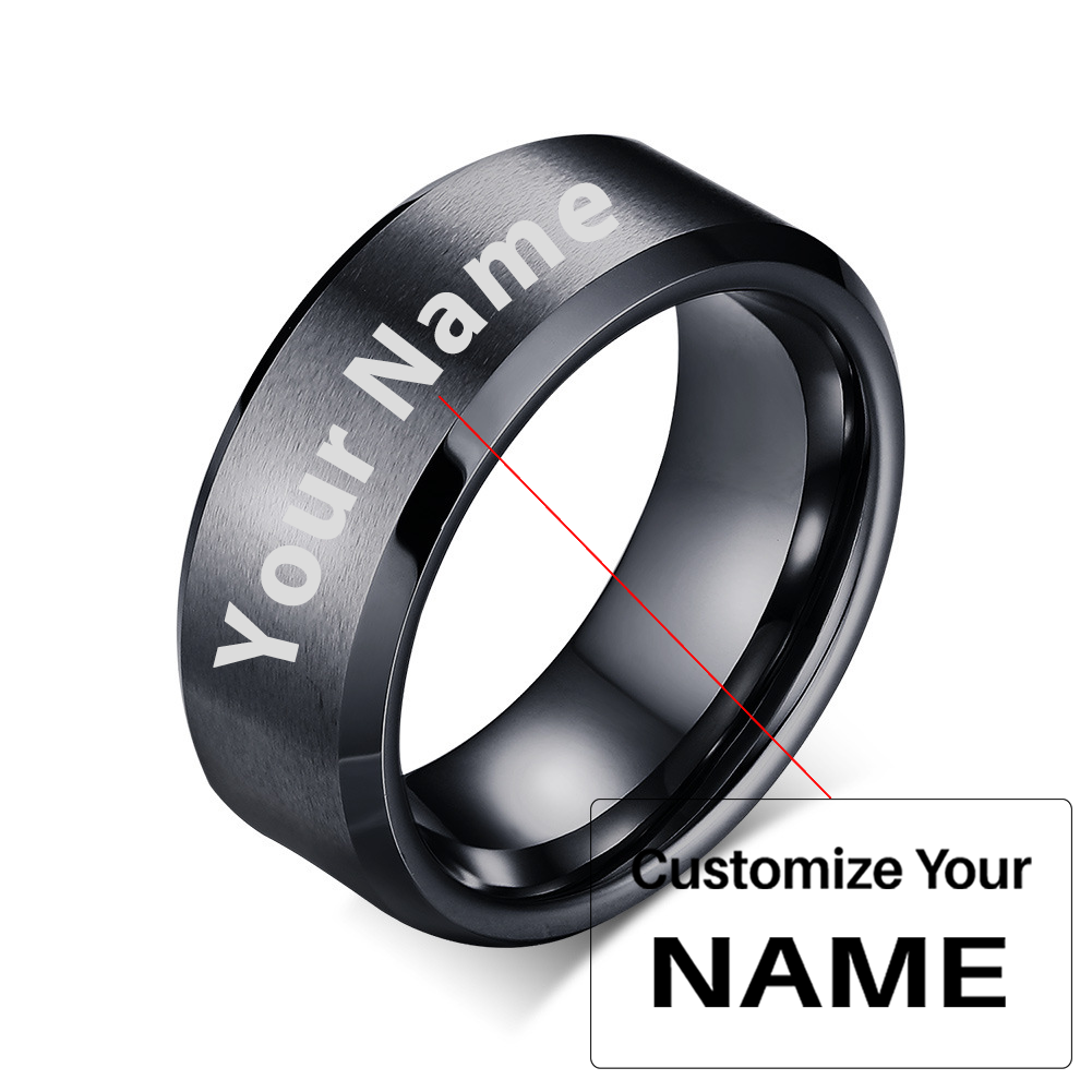 Your Custom Design & Image & Logo & Text Design  Men's Pure Tungsten Gold Ring