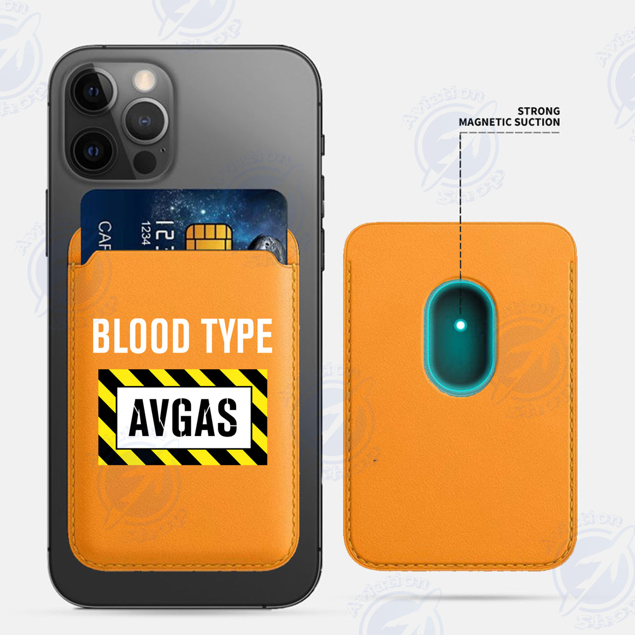 Blood Type AVGAS iPhone Cases Magnetic Card Wallet