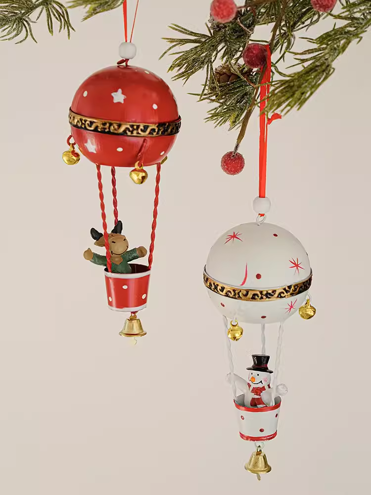 Hot Air Balloon Santa Claus Snowman&Reindeer Claus  for Christmas Tree (2) Didiseaon Ornaments