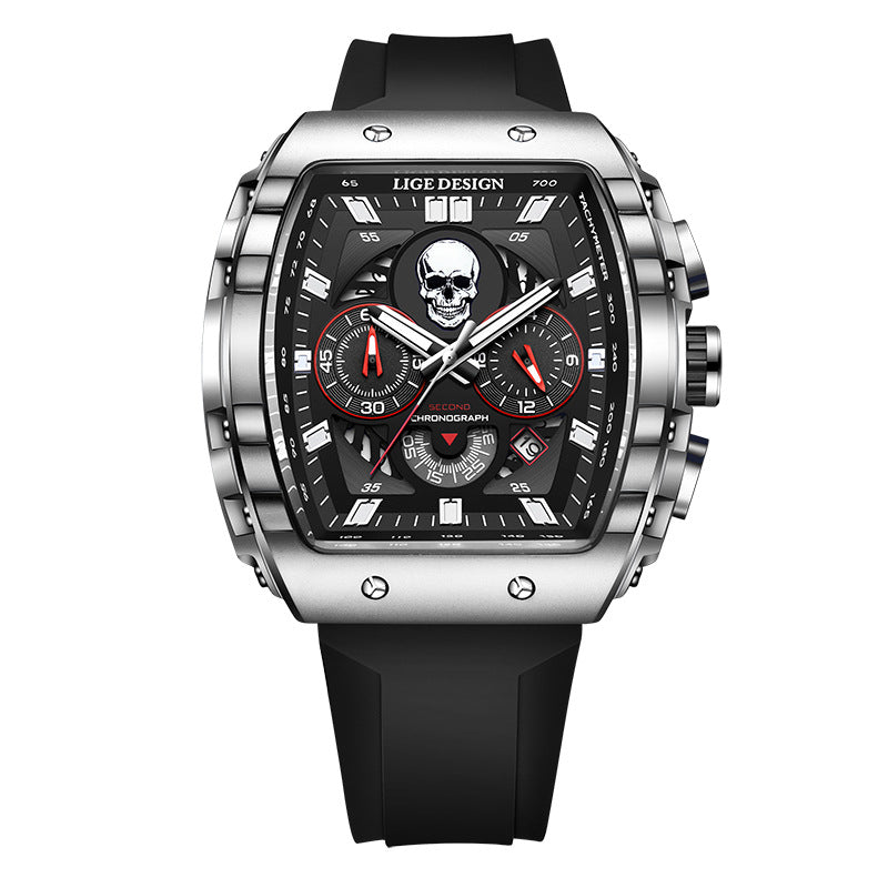 Waterproof Quartz Skeleton Skull Dial Sports Watches Watch