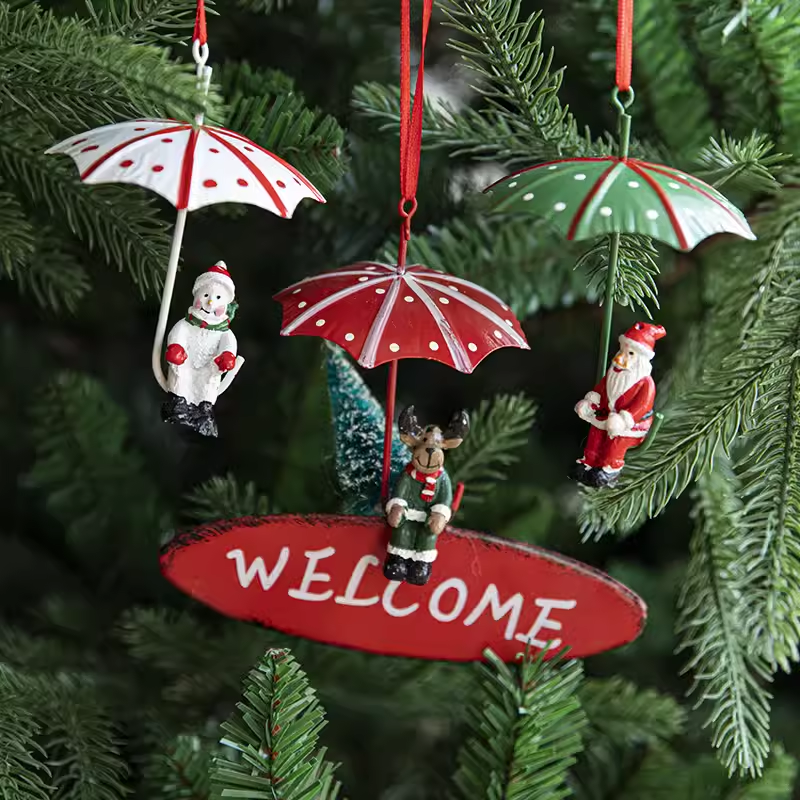 Umbrella Santa Claus Snowman&Reindeer Claus  for Christmas Tree Didiseaon Ornaments