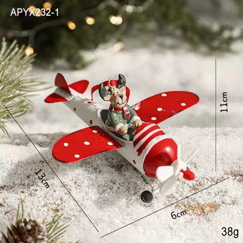 Flying Airplane Santa Claus  &Reindeer Claus  for Christmas Tree Didiseaon Ornaments