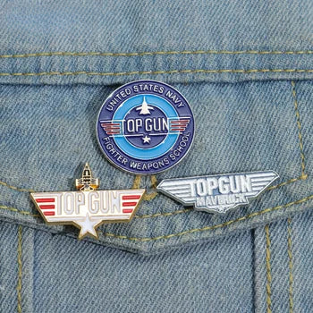 TOP GUN Aviation Pilot Brooch Aircraft Pins Badge