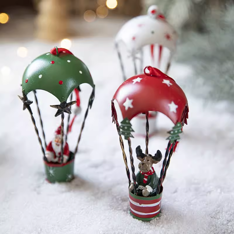 Hot Air Balloon Santa Claus Snowman&Reindeer Claus  for Christmas Tree (1) Didiseaon Ornaments