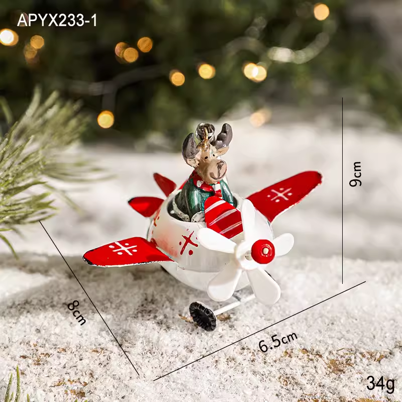 Flying Airplane Santa Claus  &Reindeer Claus  for Christmas Tree Didiseaon Ornaments