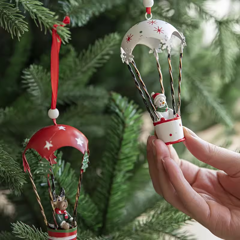 Hot Air Balloon Santa Claus Snowman&Reindeer Claus  for Christmas Tree (1) Didiseaon Ornaments