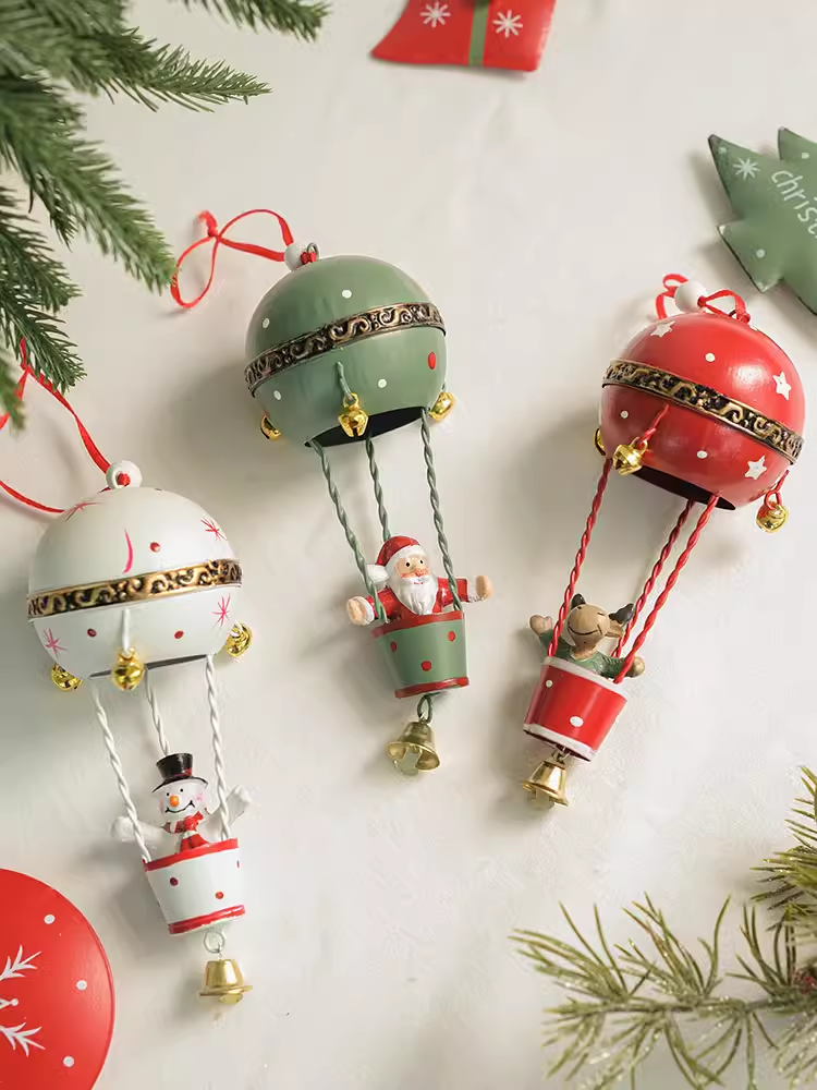 Hot Air Balloon Santa Claus Snowman&Reindeer Claus  for Christmas Tree (2) Didiseaon Ornaments