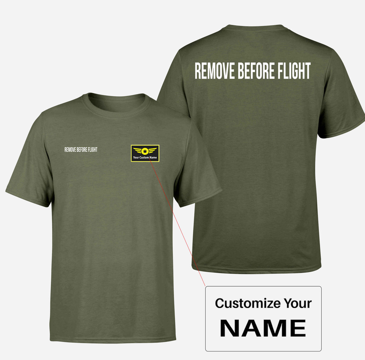 Remove Before Flight 2 Designed Double-Side T-Shirts