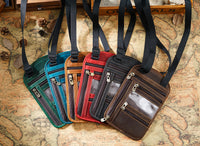 Thumbnail for Cowhide RFID Multi functional neck hanging passport bag